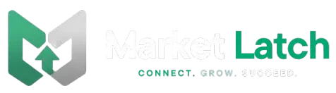 Market Latch logo featuring an upward growth arrow with the tagline Connect Grow Succeed for digital marketing and SEO services.