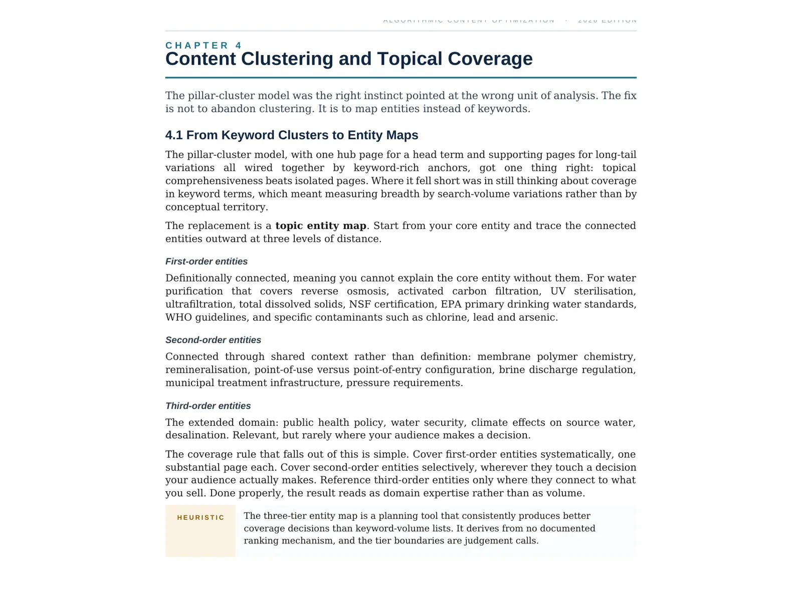 Semantic SEO entity maps showing topical coverage and related entities