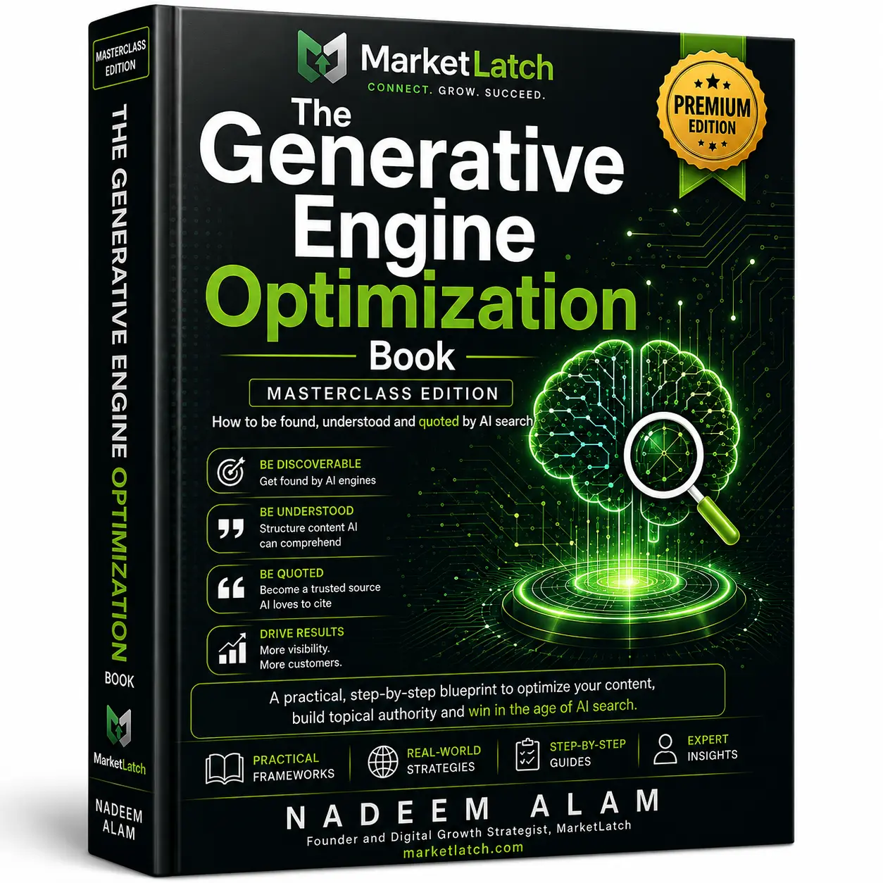 Generative Engine Optimization Book cover — The GEO Blueprint Masterclass Edition by Nadeem Alam