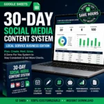 30-day content calendar template Google Sheets for planning, organizing, scheduling, and publishing content