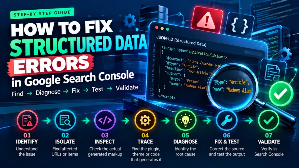 How to fix structured data errors in Google Search Console using a seven-step diagnostic workflow
